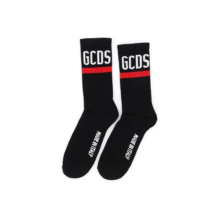GCDS Logo Intarsia Ribbed Socks-0