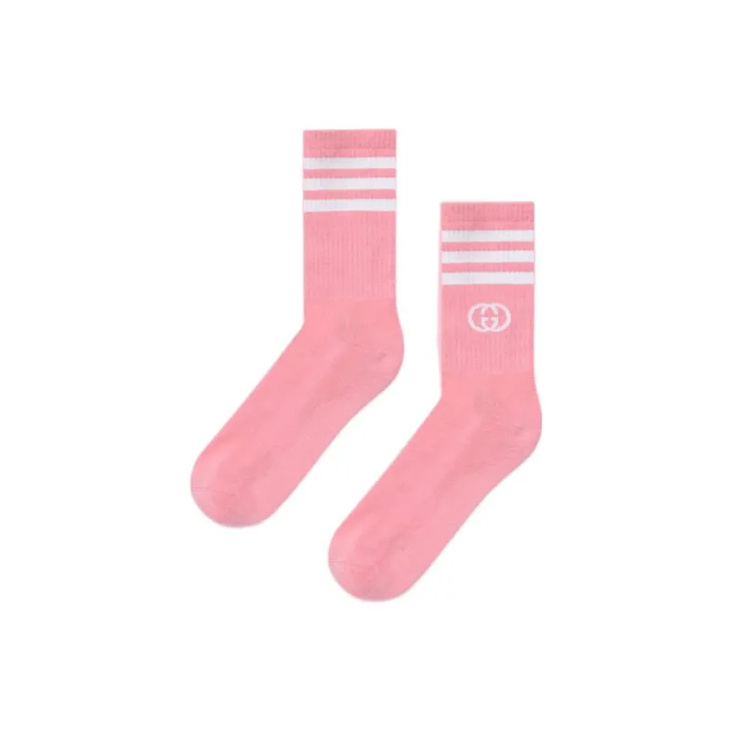 GUCCI X Adidas Ankle Socks Pink/White-1