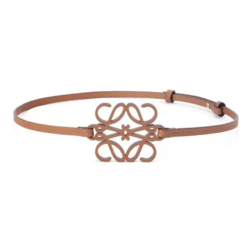 LOEWE Anagram Leather Belts Women's Brown