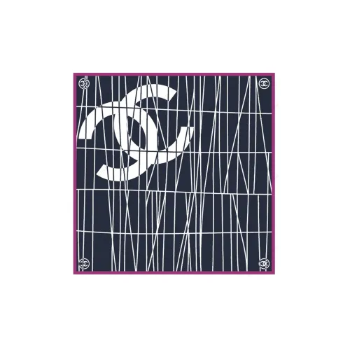 CHANEL Silk Scarves Women's Black