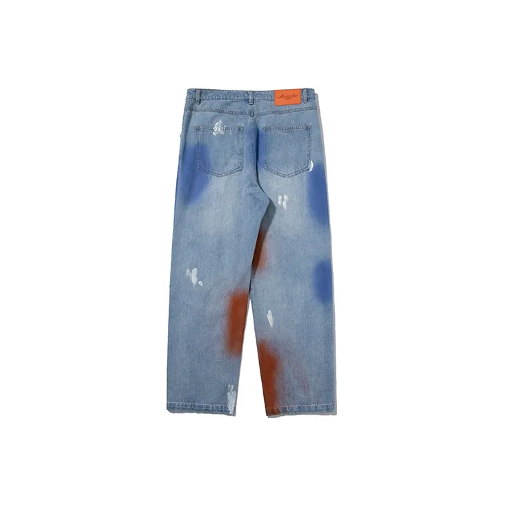 AMONSTER Straight Thin Jeans Unisex Blue-1