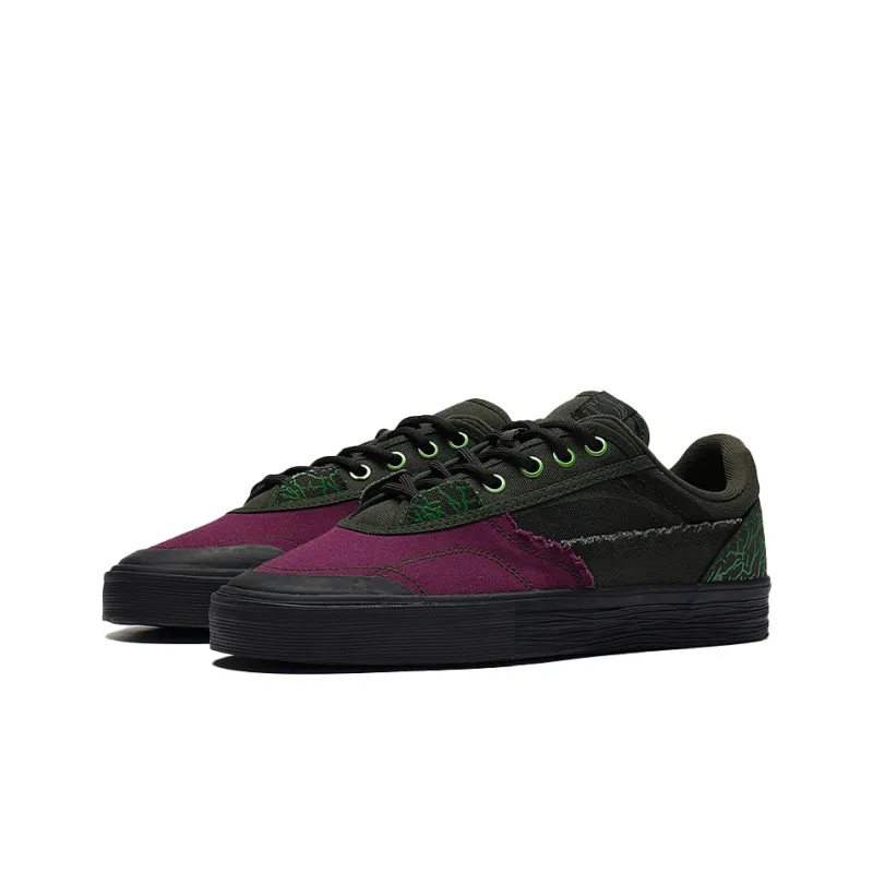 MARVEL x LiNing 50/50 Low Top Skateboard Shoes Men's Green Purple-2