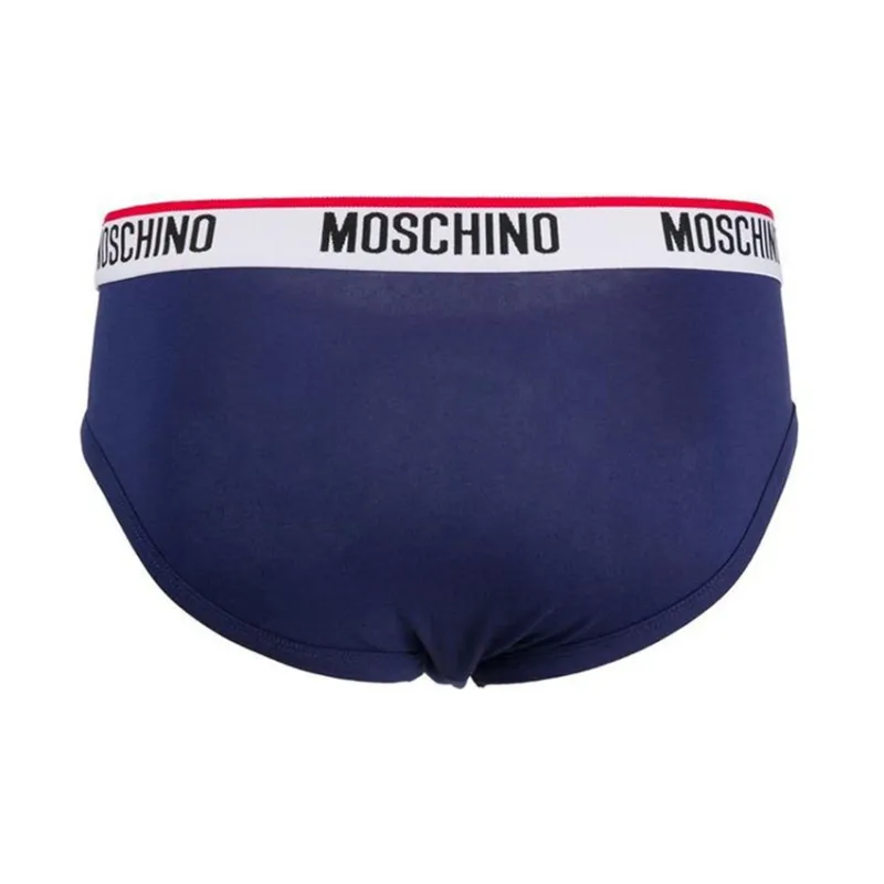 MOSCHINO Men's Logo Printing Briefs 1 Packs Blue-1