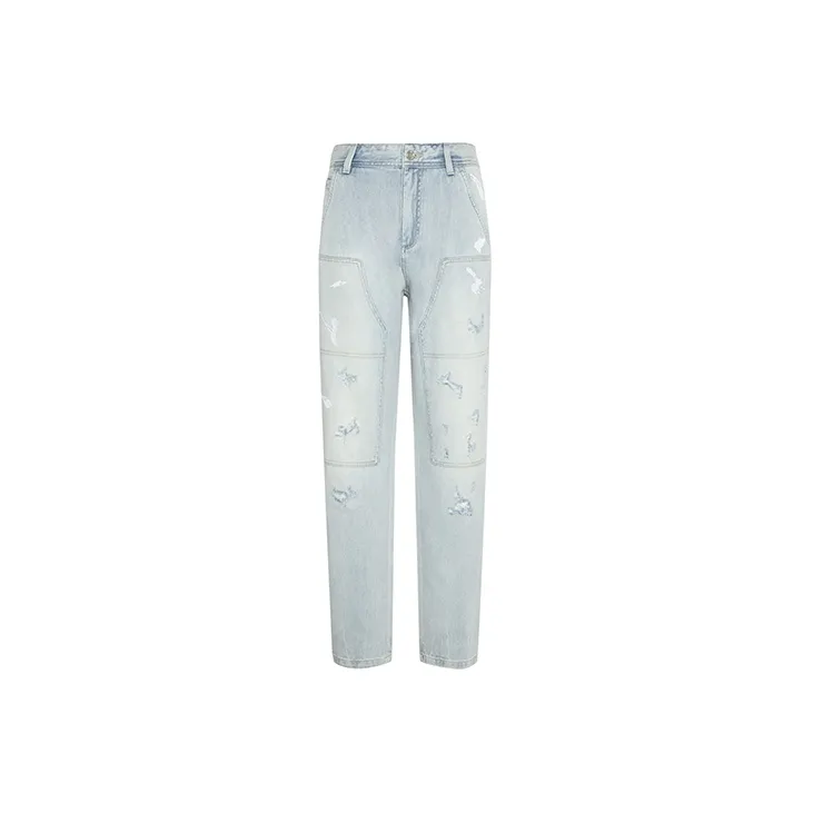 RARE SS22 Ripped Pants Jeans Men's Light Blue-0