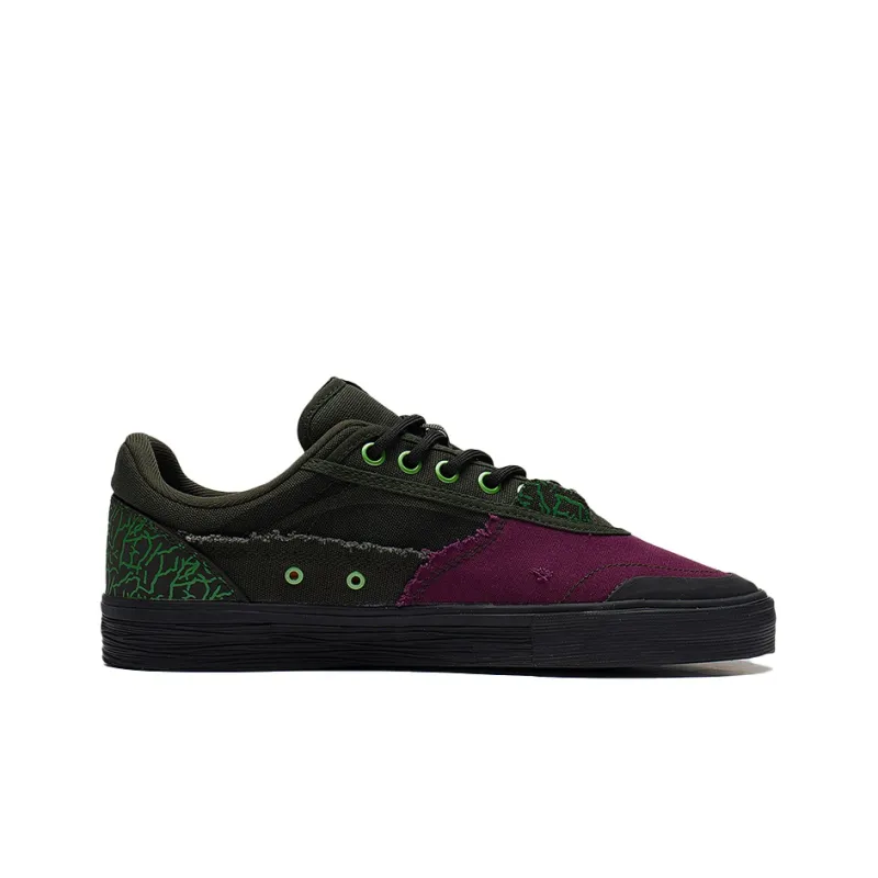 MARVEL x LiNing 50/50 Low Top Skateboard Shoes Men's Green Purple-1