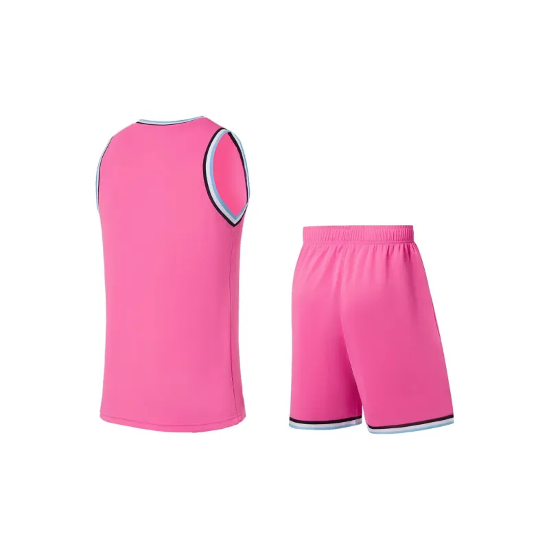 LINING Sports Basketball Collection Basketball Suits Men Azalea Pink-1