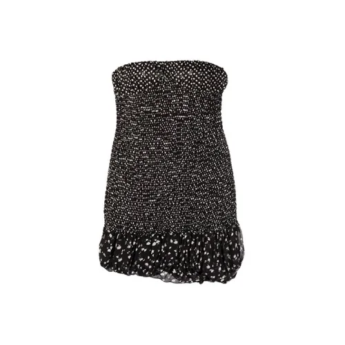 SAINT LAURENT Short-Sleeved Dresses Women's Black