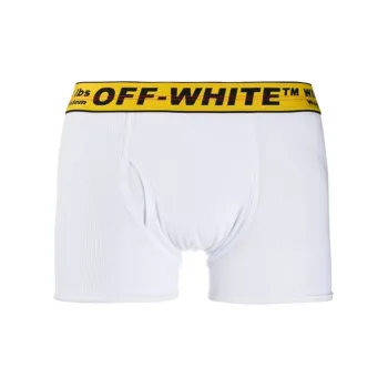 OFF WHITE Single Pack Stretch Cotton Boxer Briefs White/Yellow/Black