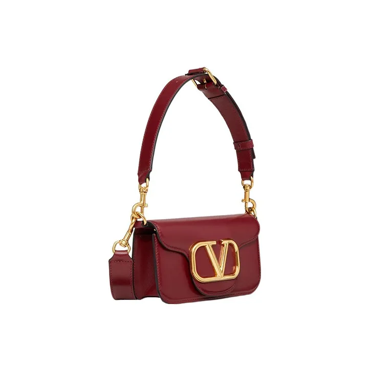 Valentino Calfskin Shoulder Bag Handbag Shoulder Bag Men's Ruby Rock Color-1