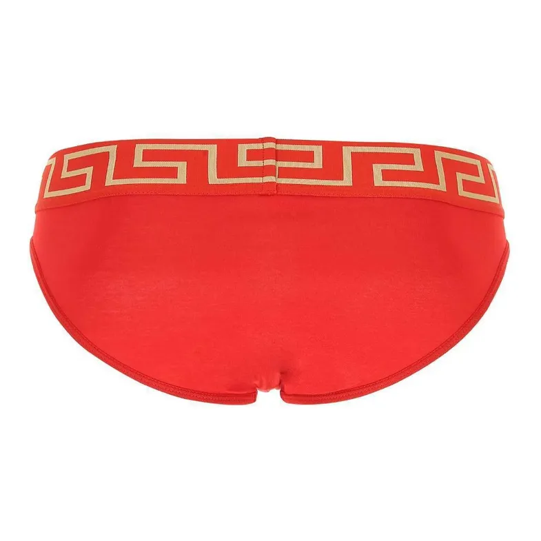 VERSACE Men's Embroidery Briefs Red-1