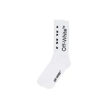 OFF WHITE Unisex Arrows Logo Knitting Socks 1 Pack White