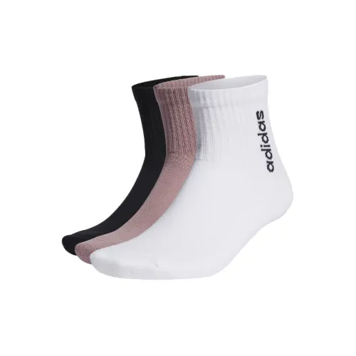 adidas neo Unisex Hc Quarter Logo Socks 3 Packs Black/Pink/White