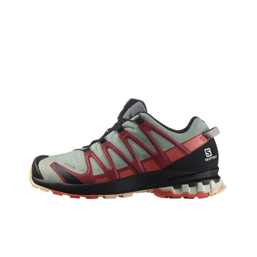 SALOMON XA Pro 3D V8 Hiking / Trekking Shoes Unisex Low-Top Gray Red