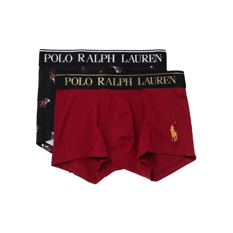 Polo Ralph Lauren Men's SS22 Logo Boxer Briefs 2 Packs Red/Black-0