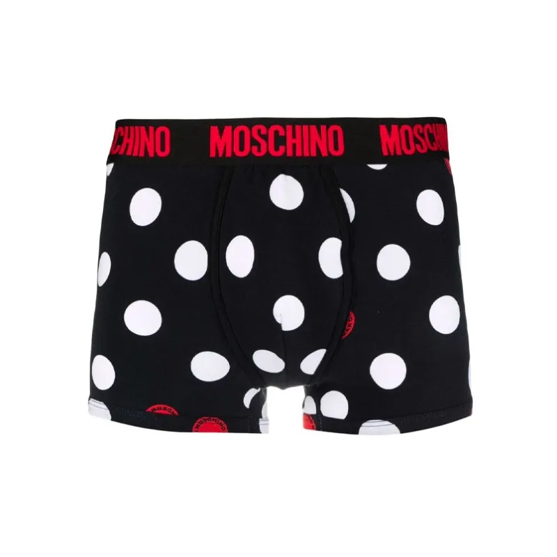 MOSCHINO Men's SS21 Printing Boxer Briefs 1 Packs Black-0
