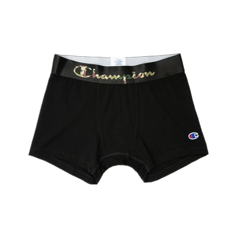 Champion Men's Logo Flat Angle Panties 1 Packs Black-0