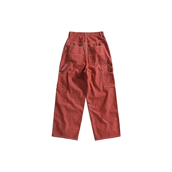 Prth Promethean Wide Leg Jeans Unisex Red-1