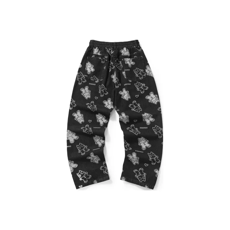 XXGOGO Straight Jeans Unisex Black Gray Color-1