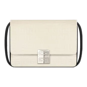 Givenchy Embossed Calfskin Box Bag Handbag Crossbody Bag Shoulder Bag Women's Cream White
