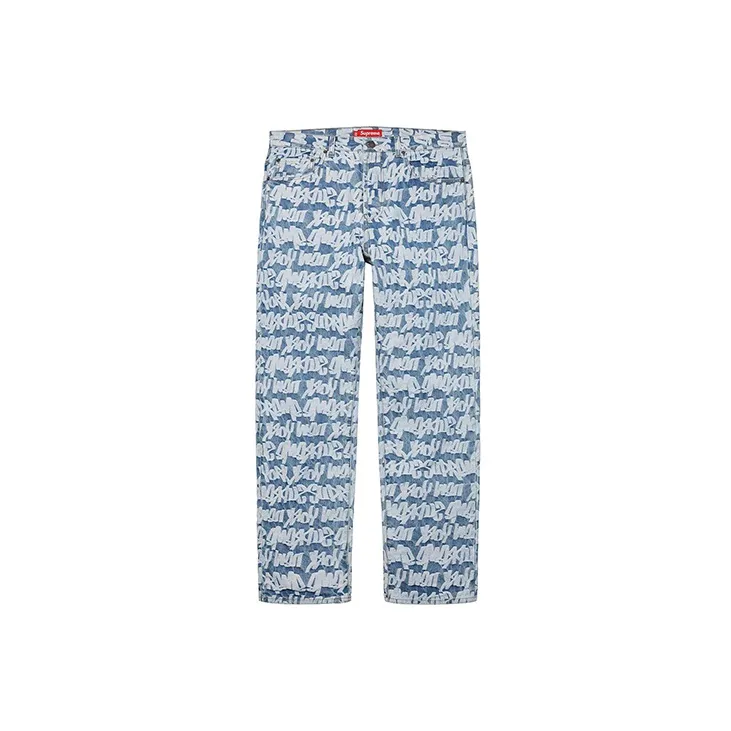 Supreme Fat Tip Jacquard Regular Jean Blue 36 - POIZON