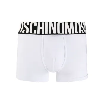 MOSCHINO Men's Logo Printing Boxer Briefs 1 Packs White