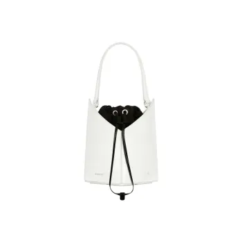 GIVENCHY Cut Out Series Smooth Cow Leather Bucket Bags One Shoulder Handbags Mini Women's Ivory White