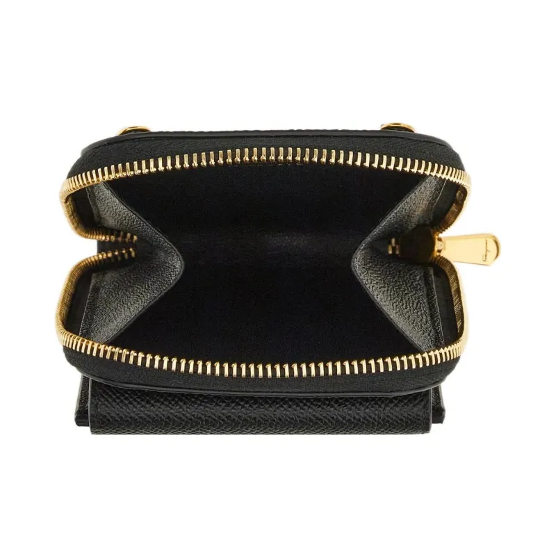 FERRAGAMO GANCINI Cow Leather Cell Phone Pouch Women's Black-2