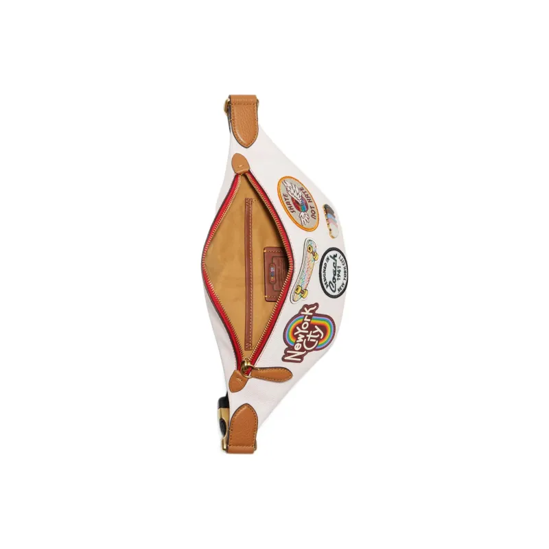 COACH Charter Leather Sling Bag, Fanny Pack Tubas Men's White-3