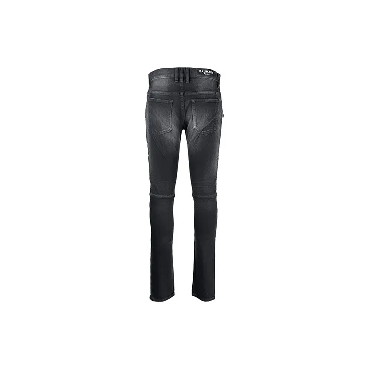 BALMAIN Ribbed Patches Slim Jeans-1