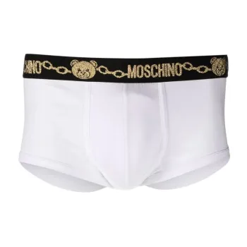 MOSCHINO Men's SS22 Logo Boxer Briefs 1 Packs White