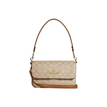 COACH Canvas With Leather Portable Crossbody Bag Shoulder Bag Women's Khaki