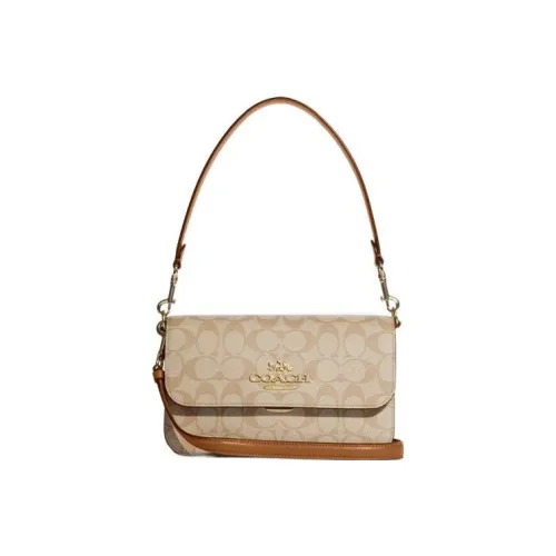 COACH Canvas With Leather Portable Crossbody Bag Shoulder Bag Women's Khaki