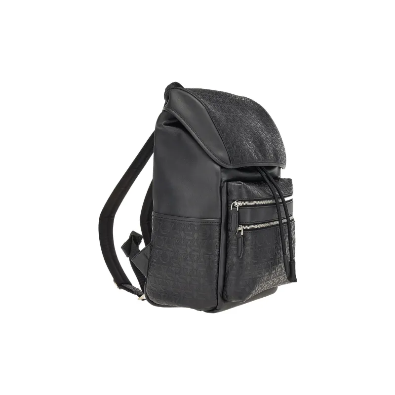 FERRAGAMO Cow Leather Backpack Men's Black-1