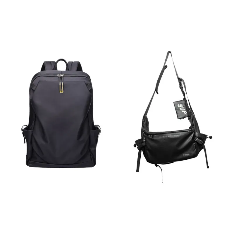 TANGCOOL Nylon Fabric Laptop Backpack Large Size Unisex Black-10