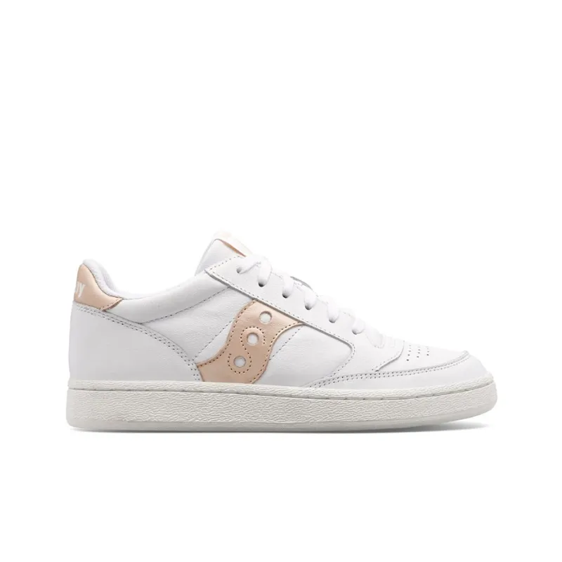 Saucony Jazz Court Metallic Anti Slip Wear Resistant Low Top Skateboard Shoes Women's White Apricot-1