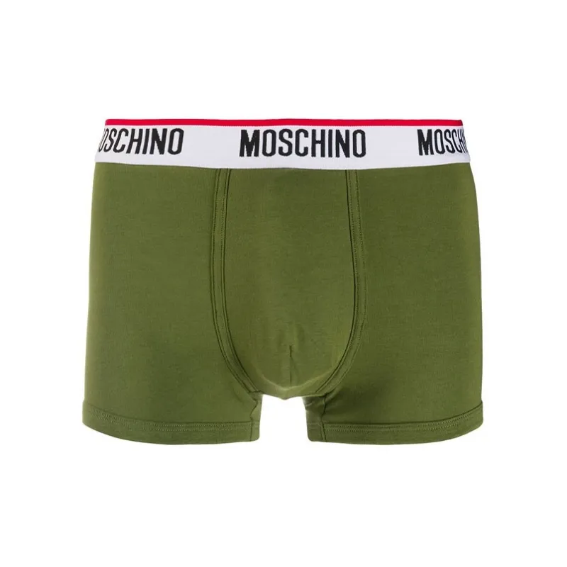 MOSCHINO Men's Logo Printing Boxer Briefs 2 Packs Green-1