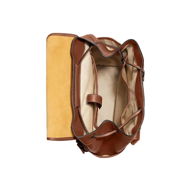 COACH Carriage Leather Backpack Large Size Men's Brown-3