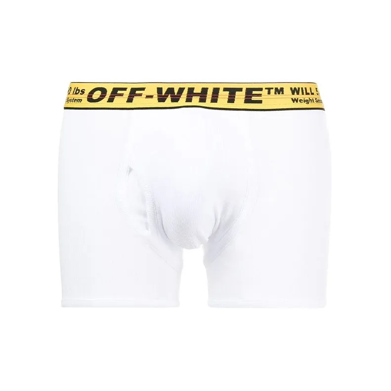 OFF-WHITE Men's SS21 Logo Three-pack Tripack Classic Industrial Boxer White-1
