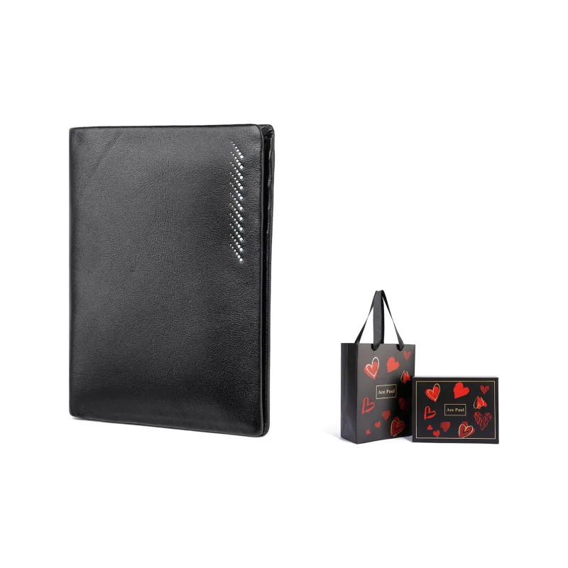 Ace Paul Cow Leather Wallet Men's Black-17
