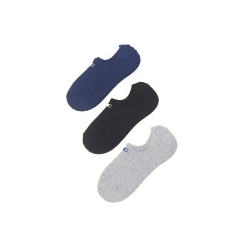 Champion Unisex Pattern Logo Socks 3 Packs Blue/Black/Grey