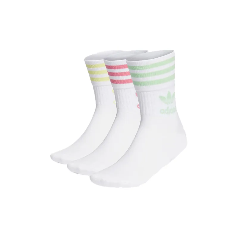 adidas originals Enjoy Summer Mid Cut Crew Socks 3 Pairs White-0