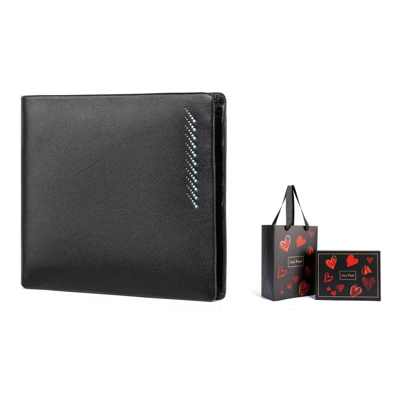 Ace Paul Cow Leather Wallet Men's Black-15