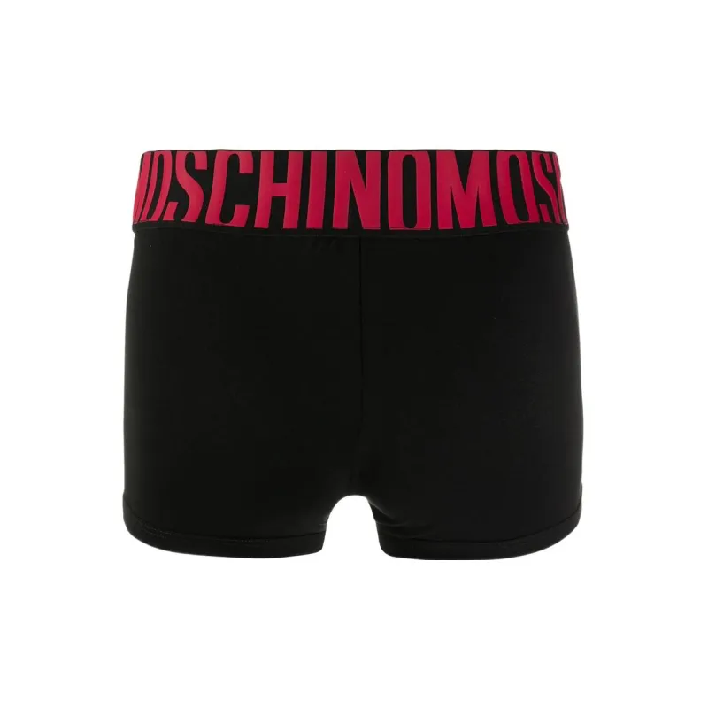 MOSCHINO Men's Logo Printing Boxer Briefs 1 Packs Black-1