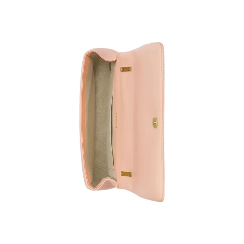 Burberry Lola Lola Bag Metal Chain Lambskin Handbags Shoulder Bag Crossbody Bag Small Size Women's Peach Pink-4