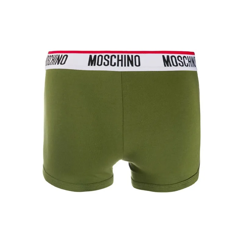 MOSCHINO Men's Logo Printing Boxer Briefs 2 Packs Green-2