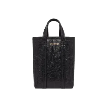 Balenciaga Barbes Fine Grained Sheepskin Cell Phone Pouch Handbag Shoulder Bag Crossbody Bag Regular Women's Black