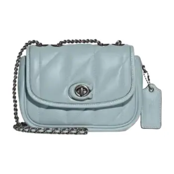 COACH Pillow Nappa Soft Leather Crossbody Bag Shoulder Bag Women's Light Blue