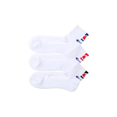 Champion Unisex C Socks 3 Packs White