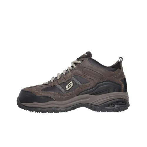 Skechers Work Casual Shoes Men Low-Top Brown