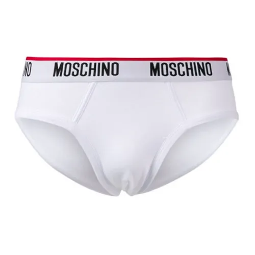 MOSCHINO Men's Logo Briefs 1 Pack White